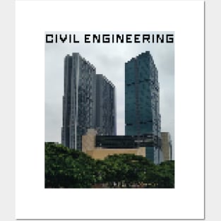 Civil engineering, buildings, premium pixel art Posters and Art